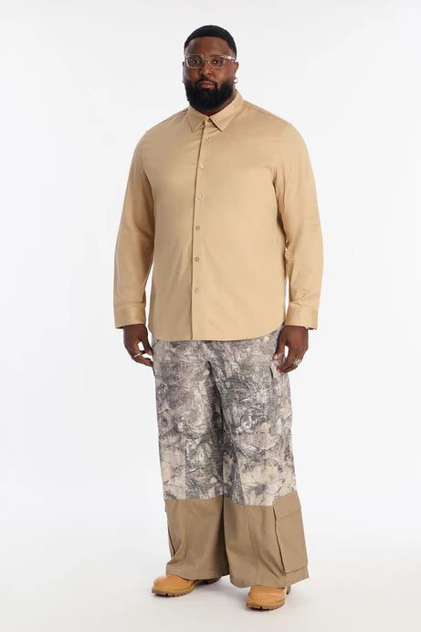 Chemise habillée extensible de luxe - Tan