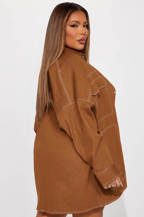 Ensemble jupe en jean Super Babe - Cognac