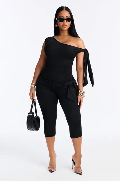 Ensemble Capri en faux daim Ella - Noir