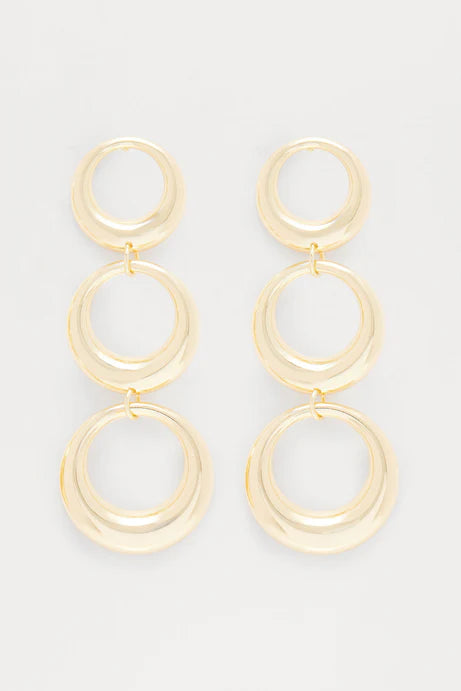 Boucles d'oreilles pendantes capturées dans la boucle - Or