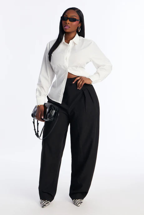 Chemise en popeline de bureau - Blanc