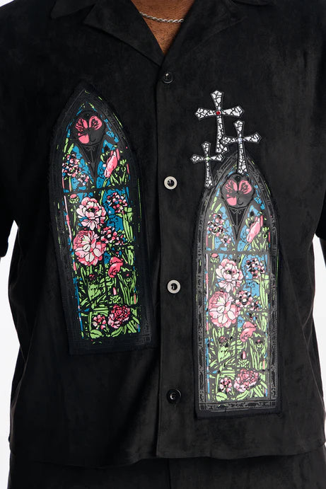 Chemise boutonnée cubaine Stained Truth - Noir