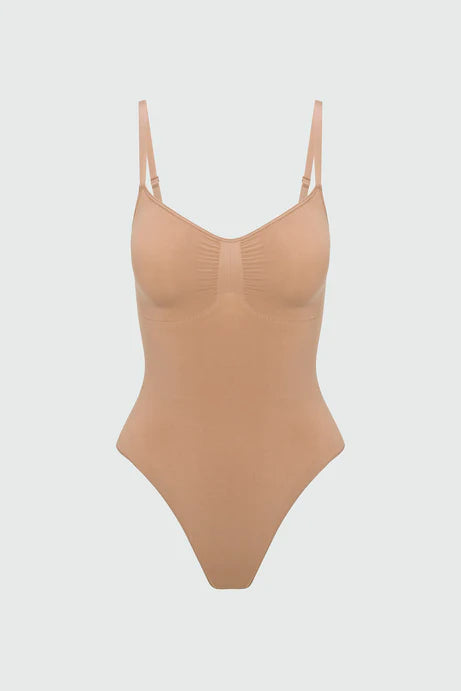 Body à string de compression solide sans couture Nova Sculpt - Nude