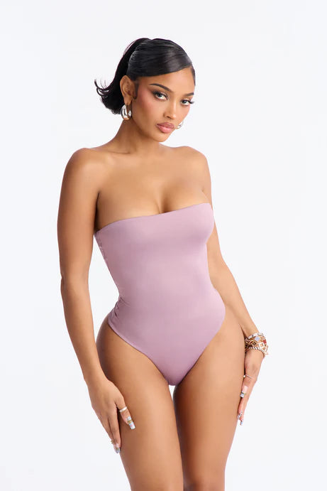 Body sans bretelles à double doublure Contour - Lavande