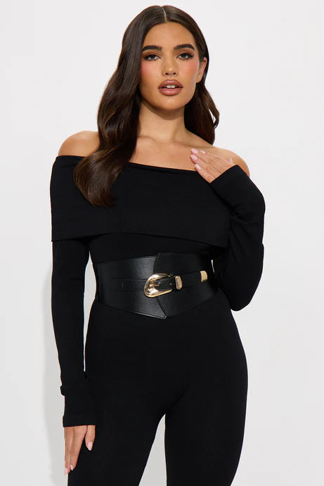 Ceinture extensible large Cinch Crazy - Noir