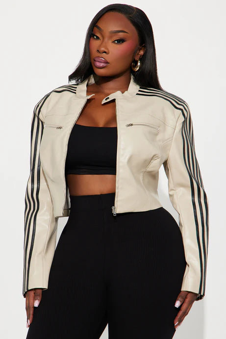 Veste de moto en similicuir sans fioritures - Stone/Combo