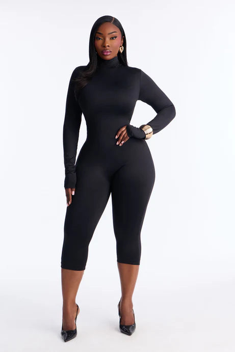 Combinaison Capri à double ligne contour - Noir