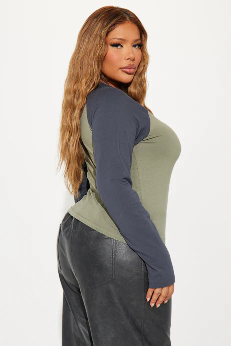 T-shirt à manches longues Raglan StarStruck - Olive