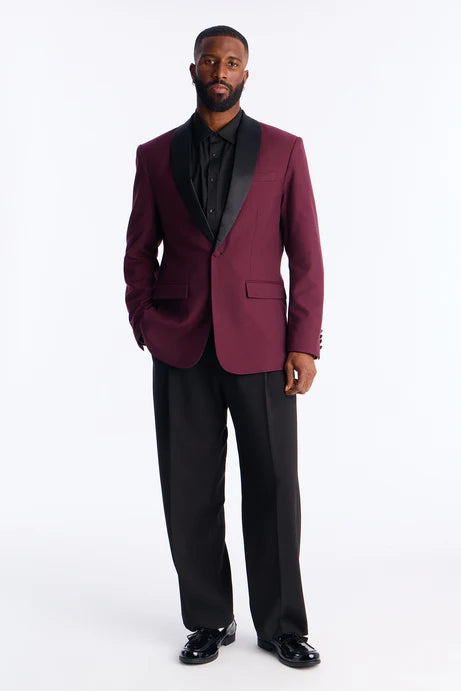 Blazer à col châle Belcourt - Bourgogne