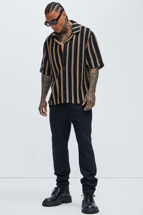 Chemise texturée Peyton - Noir/combo