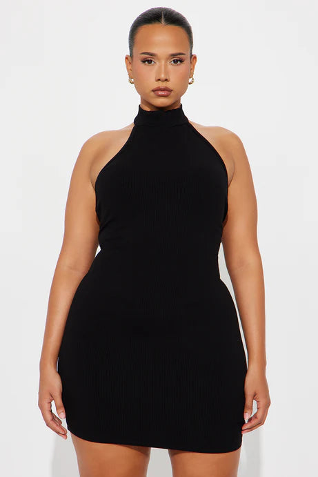 Mini-robe Cassandra Snatched - Noir