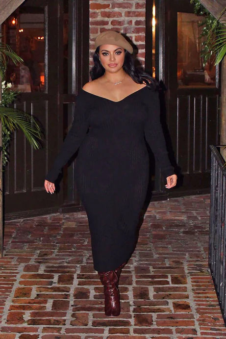 Robe en tricot Kallan - Noir