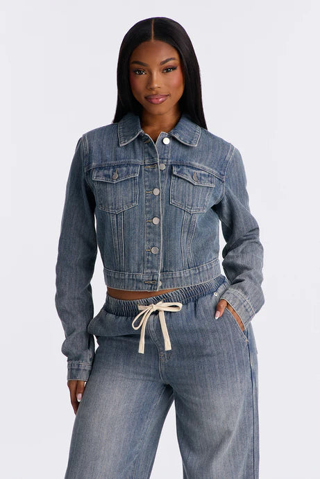Veste en jean Want No Smoke - Vintage Wash