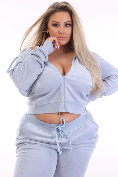 L'ensemble original en velours Trendsetter - Bleu