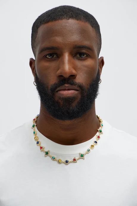 Collier glacé en pierres mélangées - Multicolore