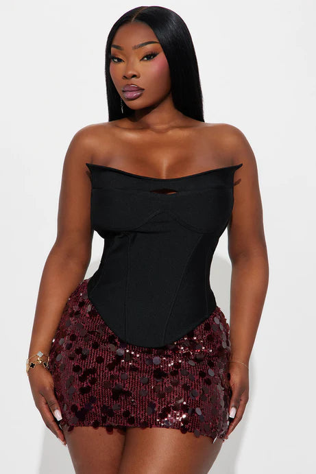 Christina Bandage Corset Top - Noir