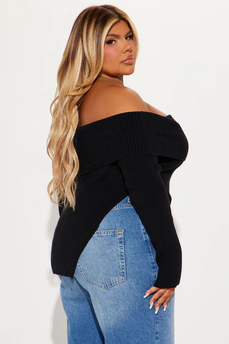 Pull à épaules dénudées Karma - Noir