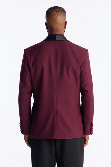 Blazer à col châle Belcourt - Bourgogne