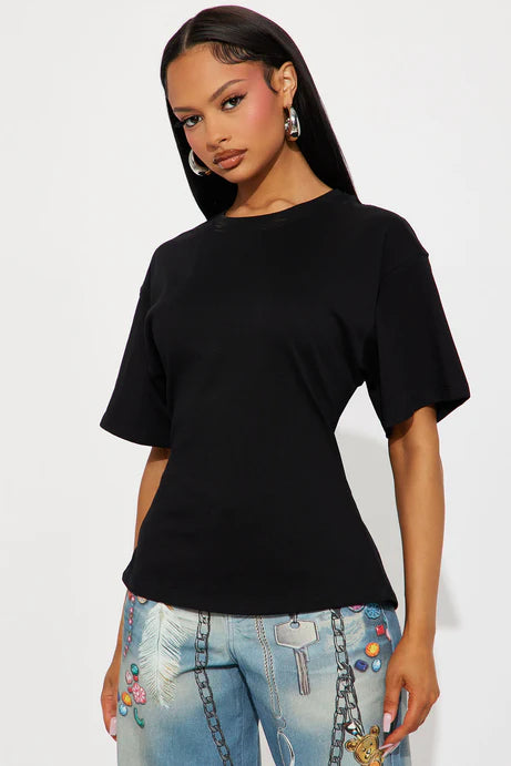 T-shirt ajusté Jayden - Noir