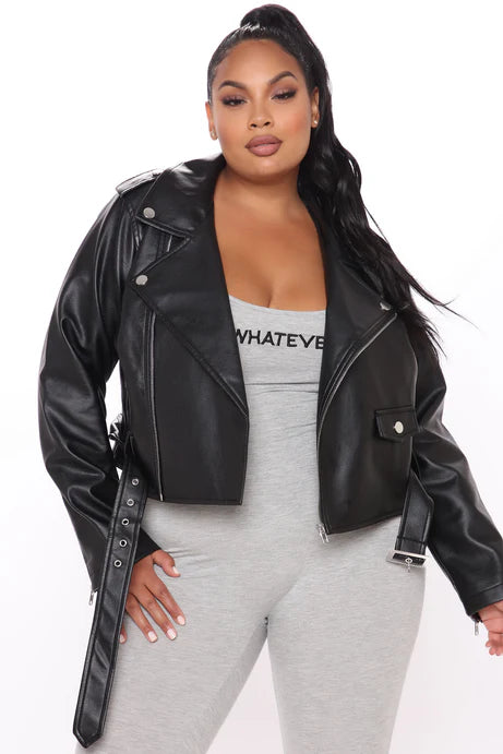 Rappelez-moi plus tard Veste en faux cuir - Noir