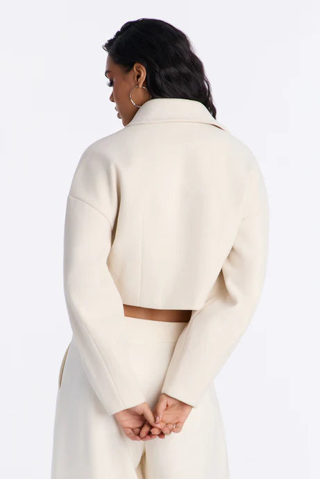 Manteau à double boutonnage crouté Holly - Crème