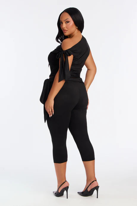 Ensemble Capri en faux daim Ella - Noir