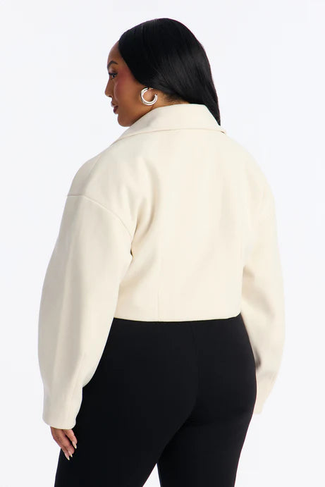 Manteau à double boutonnage crouté Holly - Crème