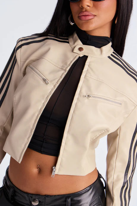 Veste de moto en similicuir sans fioritures - Stone/Combo