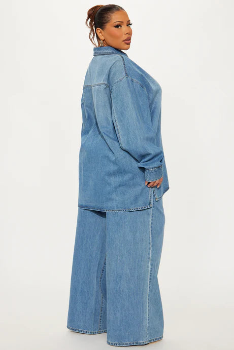 Ensemble de pantalons pour bébé en jean bleu - Lavage moyen
