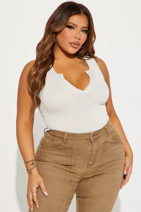 Body côtelé pour faire des courses - Pierre