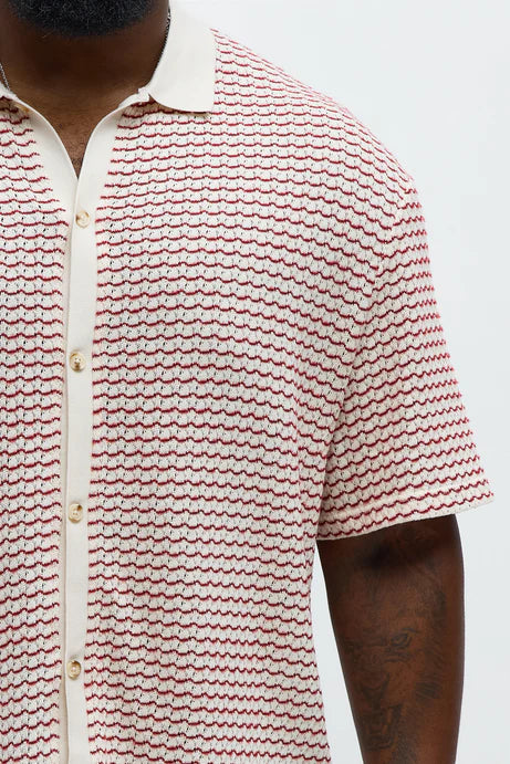 Chemise pull boutonnée à bloc de couleur coupe régulière - Crème/combo