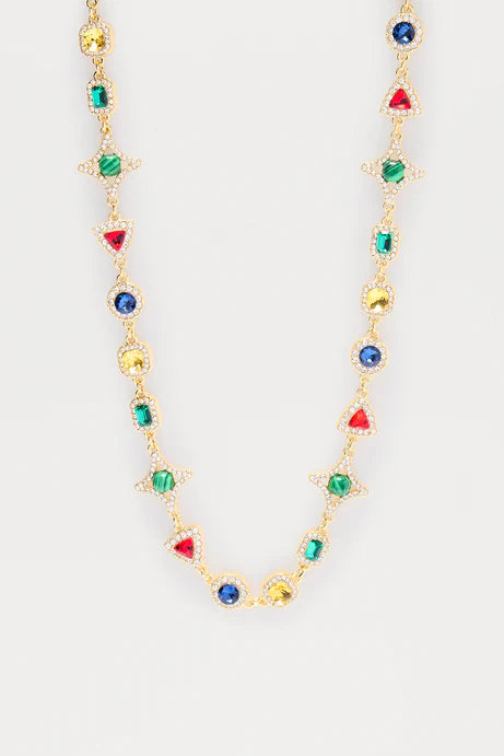 Collier glacé en pierres mélangées - Multicolore