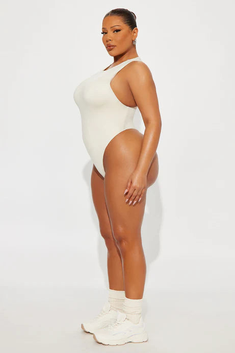 Body à col rond doublé à double doublure - Bone