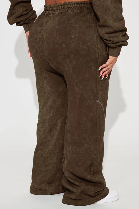 Pantalon de salon lavé Norah - Marron