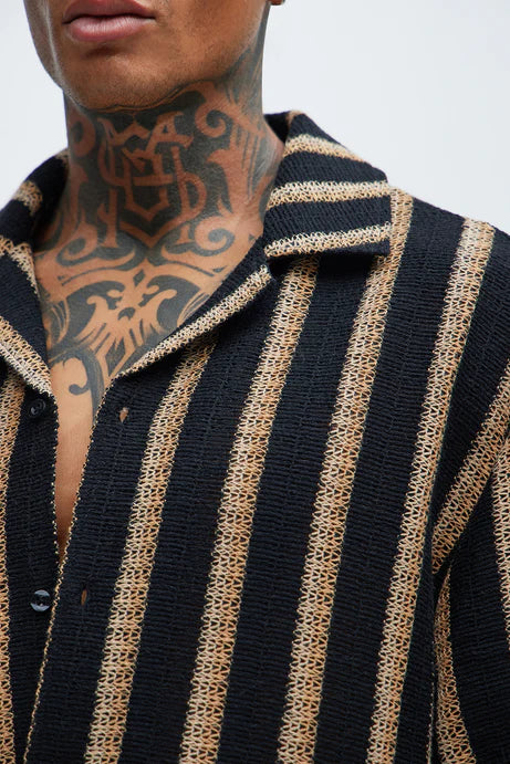 Chemise texturée Peyton - Noir/combo