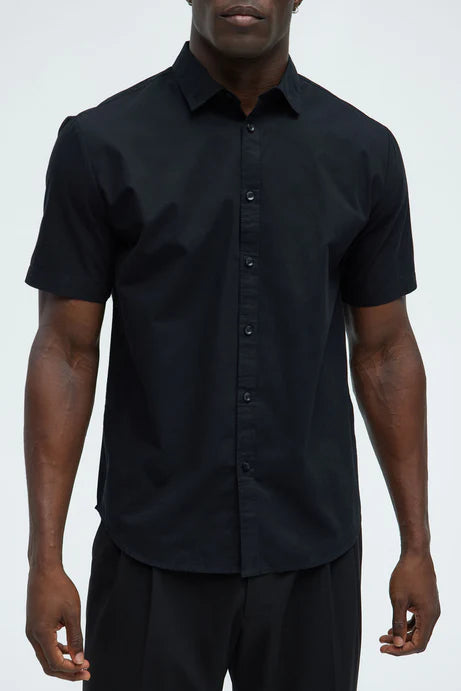 Chemise boutonnée à manches courtes Ryland - Noir