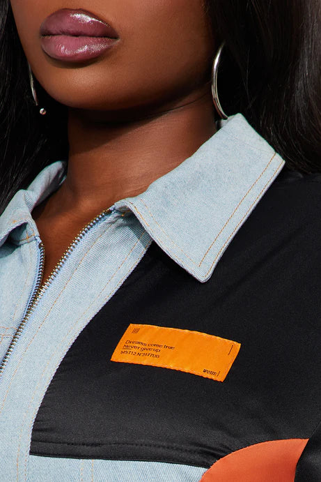 Mini-robe en jean Sonic Zoom - Noir/combo