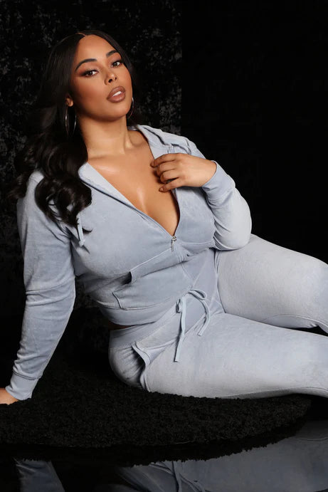 L'ensemble original en velours Trendsetter - Bleu