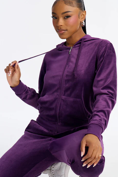 L'ensemble original de velours Trendsetter - Prune