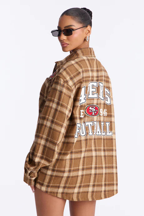 Chemise en flanelle à carreaux NFL 49ers - Marron/combo