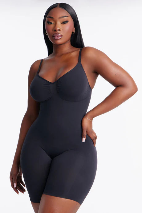 Body de formation de cuisse à compression forte sans couture Nova Sculpt - Noir
