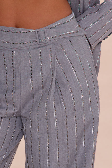 Ensemble pantalon blazer orné Odessa - Gris