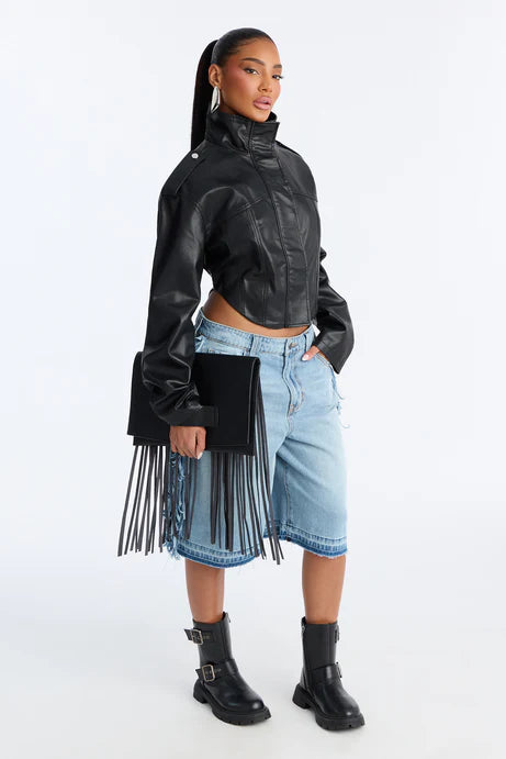 Don't Boss Me Around Pochette en faux cuir - Noir