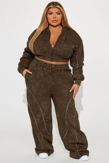 Pantalon de salon lavé Norah - Marron