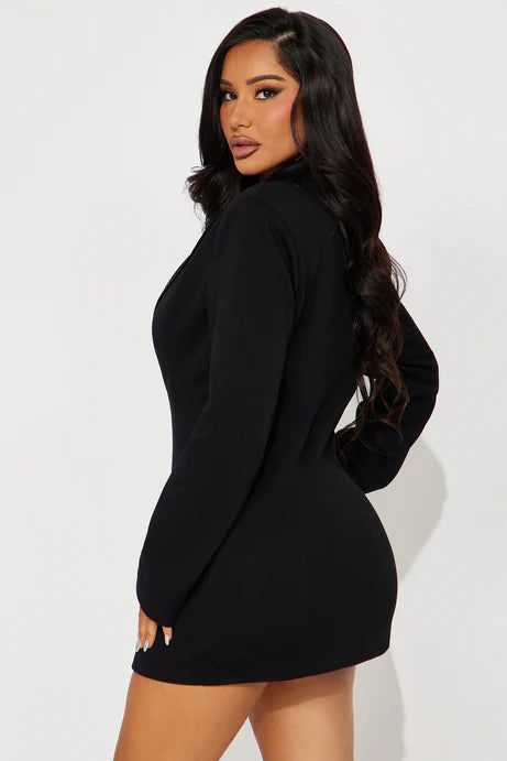 Noemi Micro Mini Blazer Dress - Noir