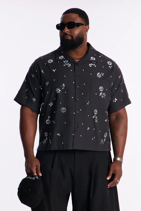 Chemise boutonnée Chrome Bloom Cuban - Noir