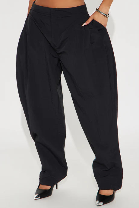 Pantalon coupe-vent en nylon - Noir