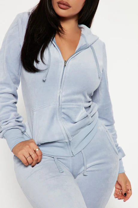 L'ensemble original en velours Trendsetter - Bleu