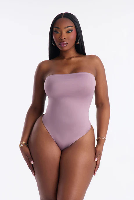 Body sans bretelles à double doublure Contour - Lavande