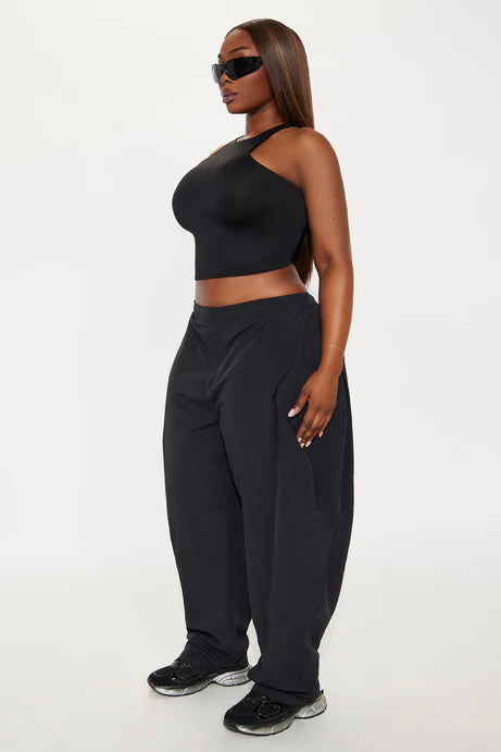 Pantalon coupe-vent en nylon - Noir